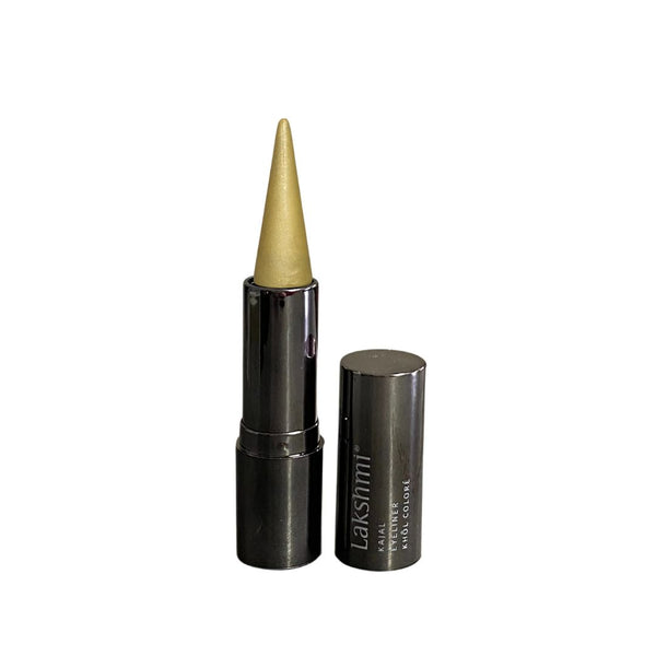 Lakshmi Kajal Eyeliner Stick in cremegelbem Farbton mit schwarzer Hülse und Khôl-Coloré-Etikett – Naturkosmetik-Augenpflege erhältlich bei dieNikolai