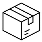 Schwarz-weißes Icon eines Versandkartons als Symbol für Lieferung und Versand bei dieNikolai – Bio-Traubenkosmetik aus der Wachau