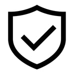 Schwarzes Schild-Icon mit Häkchen – Symbol für Qualität und Sicherheit der dieNikolai Demeter Bio-Traubenkosmetik aus der Wachau in Österreich
