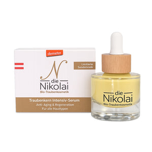 dieNikolai Traubenkern Intensiv-Serum in limitierter Sonderedition mit Faltschachtel und Demeter-Siegel – Anti-Aging Bio-Traubenkosmetik aus Österreich