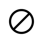 Schwarzes Verbotszeichen-Icon mit durchgestrichenem Kreis – Symbol für Verzicht auf bedenkliche Stoffe in der dieNikolai Demeter Bio-Traubenkosmetik aus der Wachau