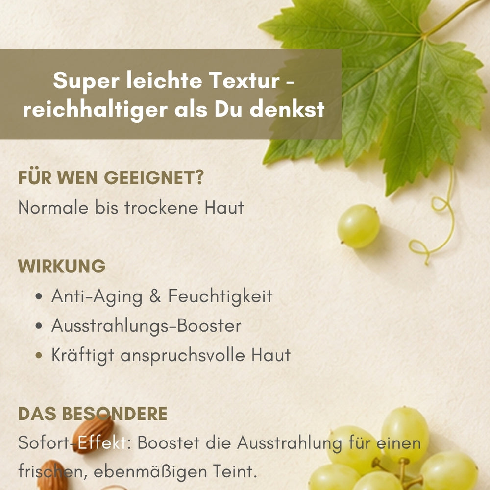 dieNikolai Traubenkernöl Lieblingsfluid Radiance-Fluid mit Faltschachtel und Demeter-Siegel – 100% biologische Gesichtspflege aus der Wachau