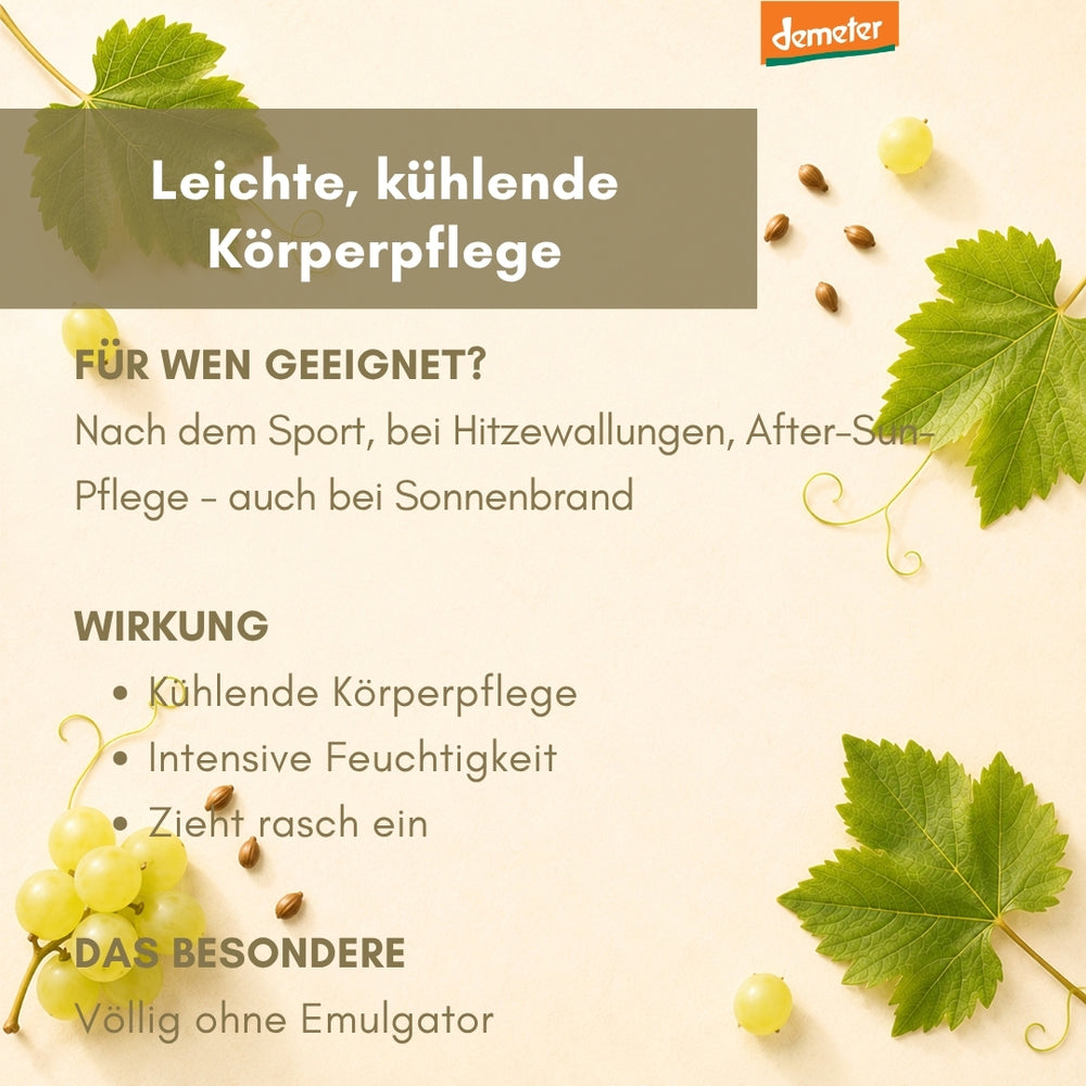 dieNikolai Frisches Körper-Fluid Pumpflasche mit blauer Faltschachtel und Demeter-Siegel – leichte feuchtigkeitsspendende Bio-Körperpflege aus der Wachau