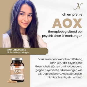 Empfehlung Mag. Ulla Remitz Klinische Psychologin für dieNikolai AOX Bio-OPC-Präparat – Demeter Traubenkernmehl-Kapseln therapiebegleitend aus Österreich