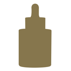 Schlichte goldgrüne Silhouette eines Serum-Glasfläschchens mit Pipette – Platzhaltergrafik für Seren der dieNikolai Demeter Bio-Traubenkosmetik aus der Wachau
