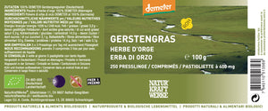 Demeter Gerstengras Etikett