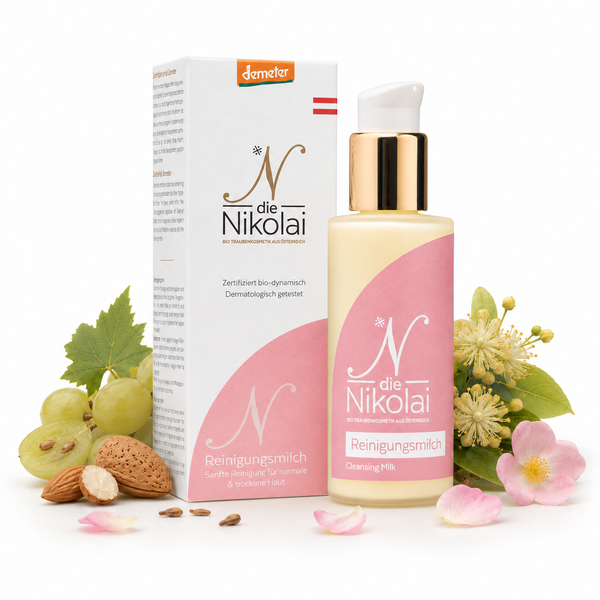 Naturkosmetik Reinigungsmilich für trockene Haut, dieNikolai Bio-Traubenkosmetik