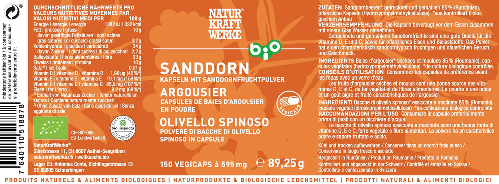 Bio-Sanddorn Kapseln