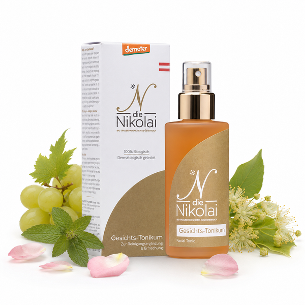 Naturkosmetik Tonikum für Gesicht und Haare, dieNikolai Bio-Traubenkosmetik