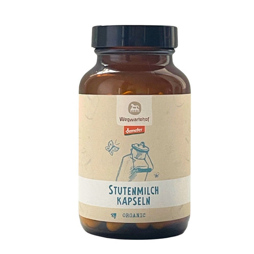 Wegwartehof Bio Stutenmilch-Kapseln in Braunglas mit Demeter-Siegel – Nahrungsergänzung im dieNikolai Sortiment aus der Wachau